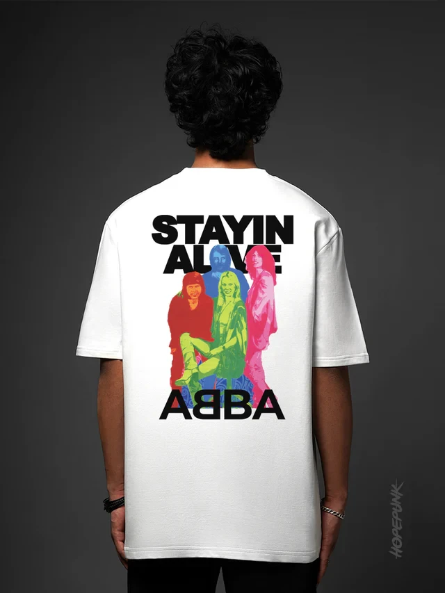 2025 Stayin Alive - ABBA Hip Hop Band Футболка Мужская винтажная футболка с круглым вырезом из чистого хлопка с короткими рукавами Уличная одежда Harajuku Мужская одежда