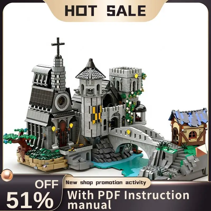 

New 4799Pcs Moc European Medieval Street View Serpent Citadel Model Building Diy Creative Ideas Bricks Toy Birthday Gift Blocks