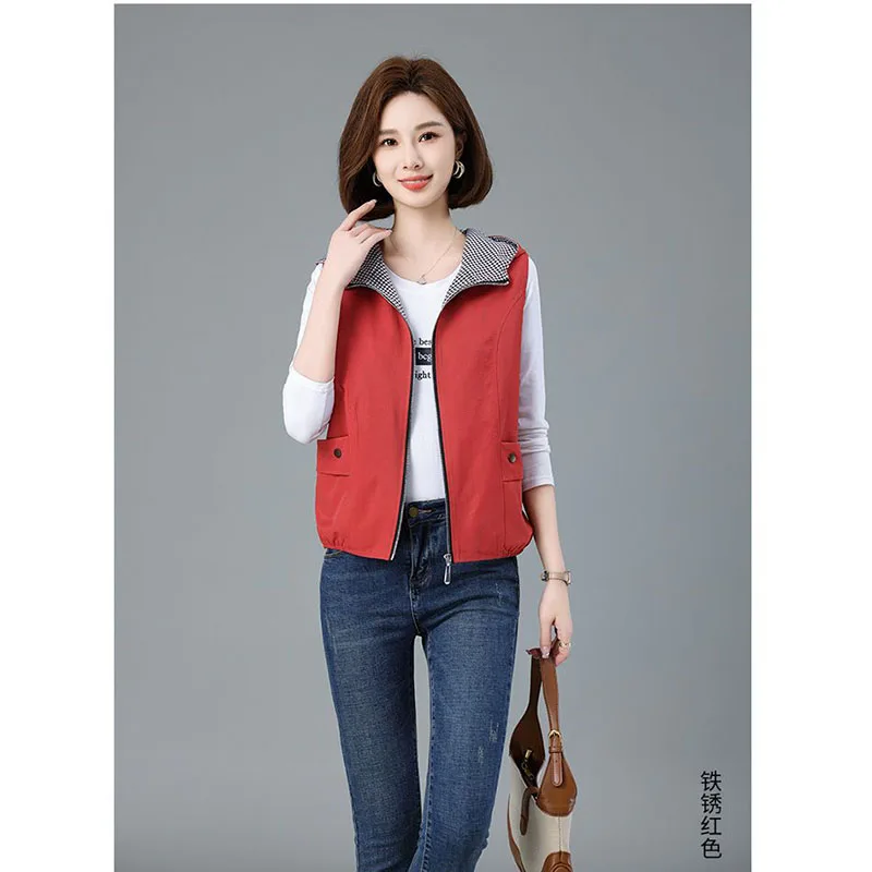 2023 frühling Herbst Zipper frauen Mit Kapuze Mantel Neue Mode Weibliche Lose Jacke Beiläufige Kurze Damen Bluse Over