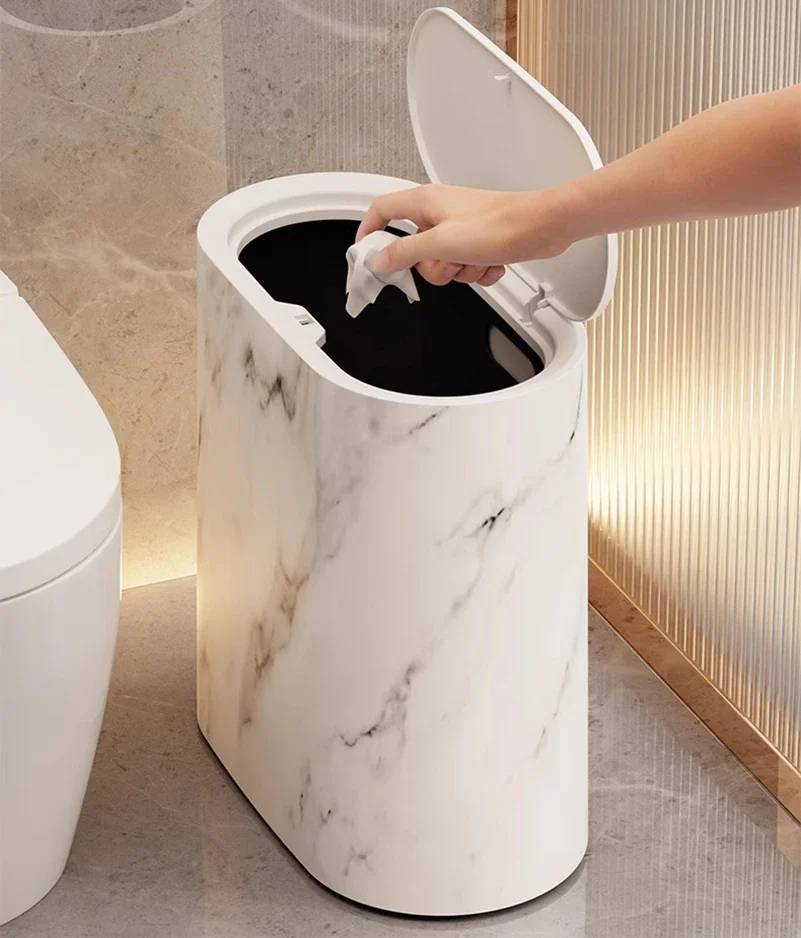 Lightweight Lid Trash Bin Bathroom Toilet Hotel B&B with Lid Kitchen Living Room Sandwich Trash Can Multi-purpose Trash Bin