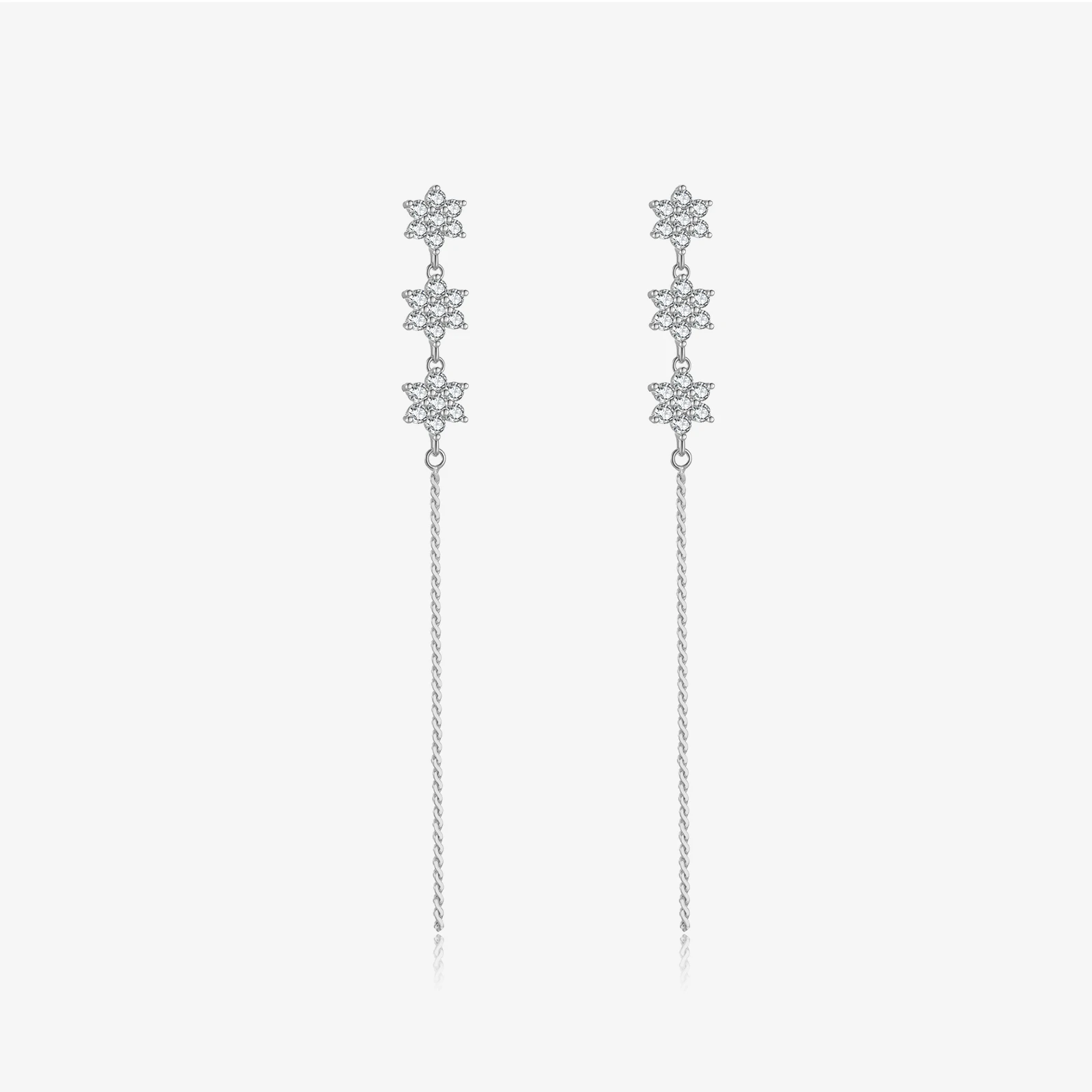 VEWANT Women 100% 925 Sterling Silver Flower Stud Long Earring 2024 Fine Luxury Fashion Wedding Anniversary Party Jewelry