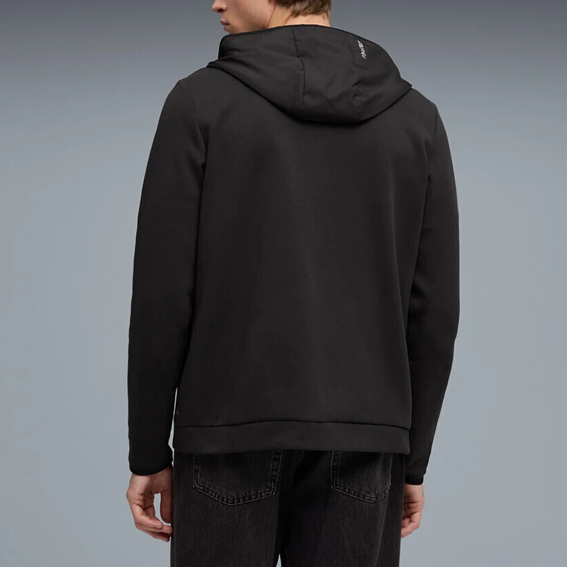 Puma genuine new men's black solid color hooded long sleeved knitted jacket jacket 694196-01