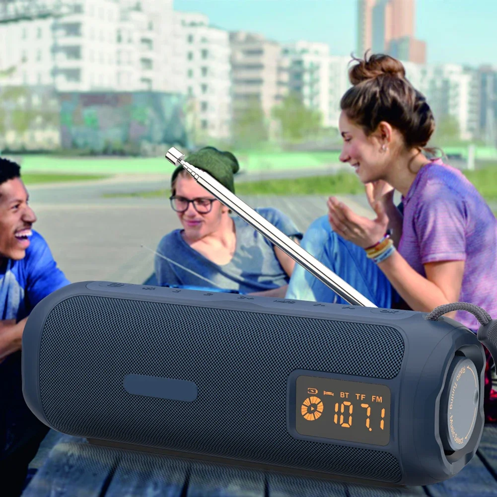 

10W Caixa De Som Bluetooth Speaker Waterproof Powerful Subwoofer 4500mAh Portable Outdoor Speaker with Card Insert AM FM Radio