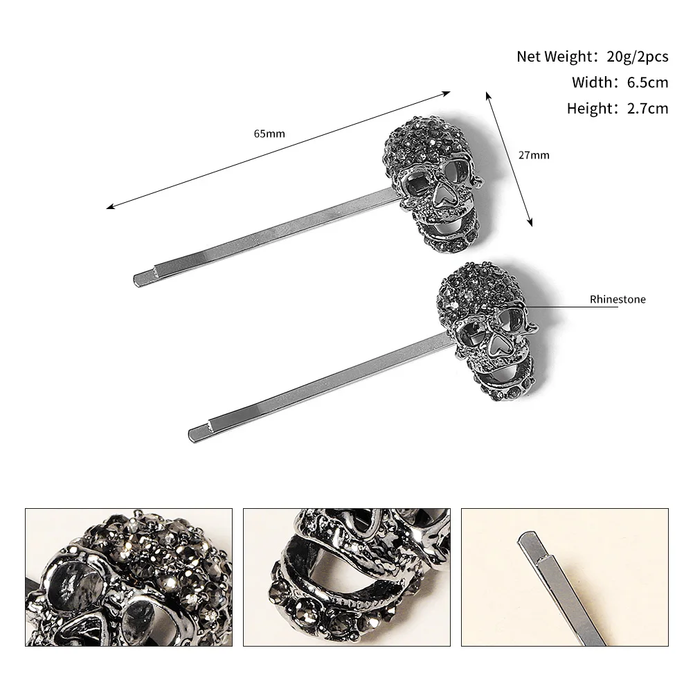 Gothic Punk Schwarze Spinne Tier Fledermaus Halloween Schädel Offenen Finger Ring Party Ring Ohrring Haar Clip Krone Tiara Haar Schmuck – Detail 19