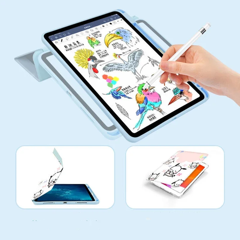 Pochacco-Coque rotative à 360 ° pour IPad 9e génération, étui de dessin animé pour IPad 1718 9,7 pouces Pro 11 pouces Air4 5 Leicomanies