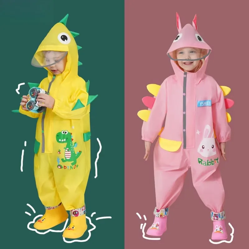 

Children's Raincoat Overall Set for Kindergarten Boys Girls Play Water Proof Rain Suit Baby Toddler Full Body ABEYINUOR