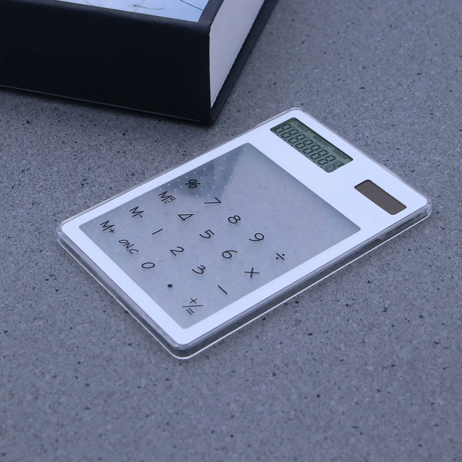 Solar Calculator 8 Digit LCD Transparent Touch Keypad Compact Lightweight for School Home Office