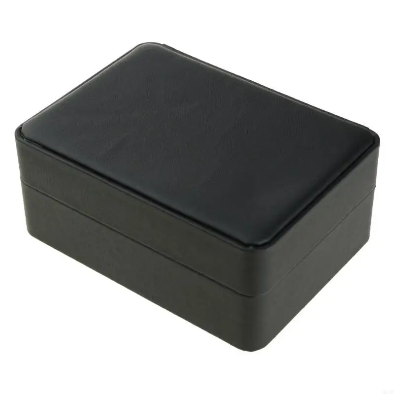 91AF Black PU Cufflink Display Box Scratch Resistant Jewelry Holder Brooch