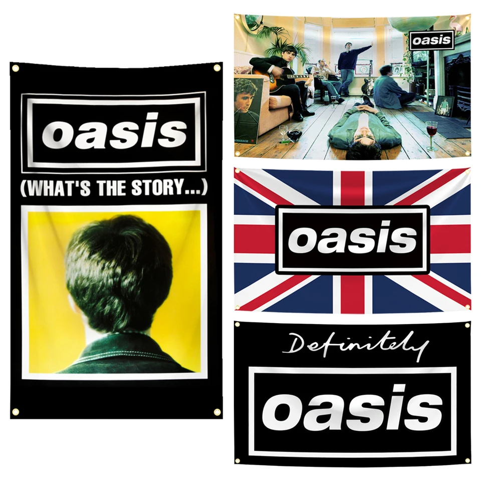 90x150cm O-Oasis Band Flag British Rock Music Tapestry Polyester