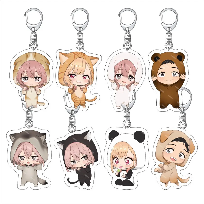 

My Dress-Up Darling Acryic Anime Keychains Kitagawa Marin Cos Name Bag Parts Cute Baji Accessories Keyrings