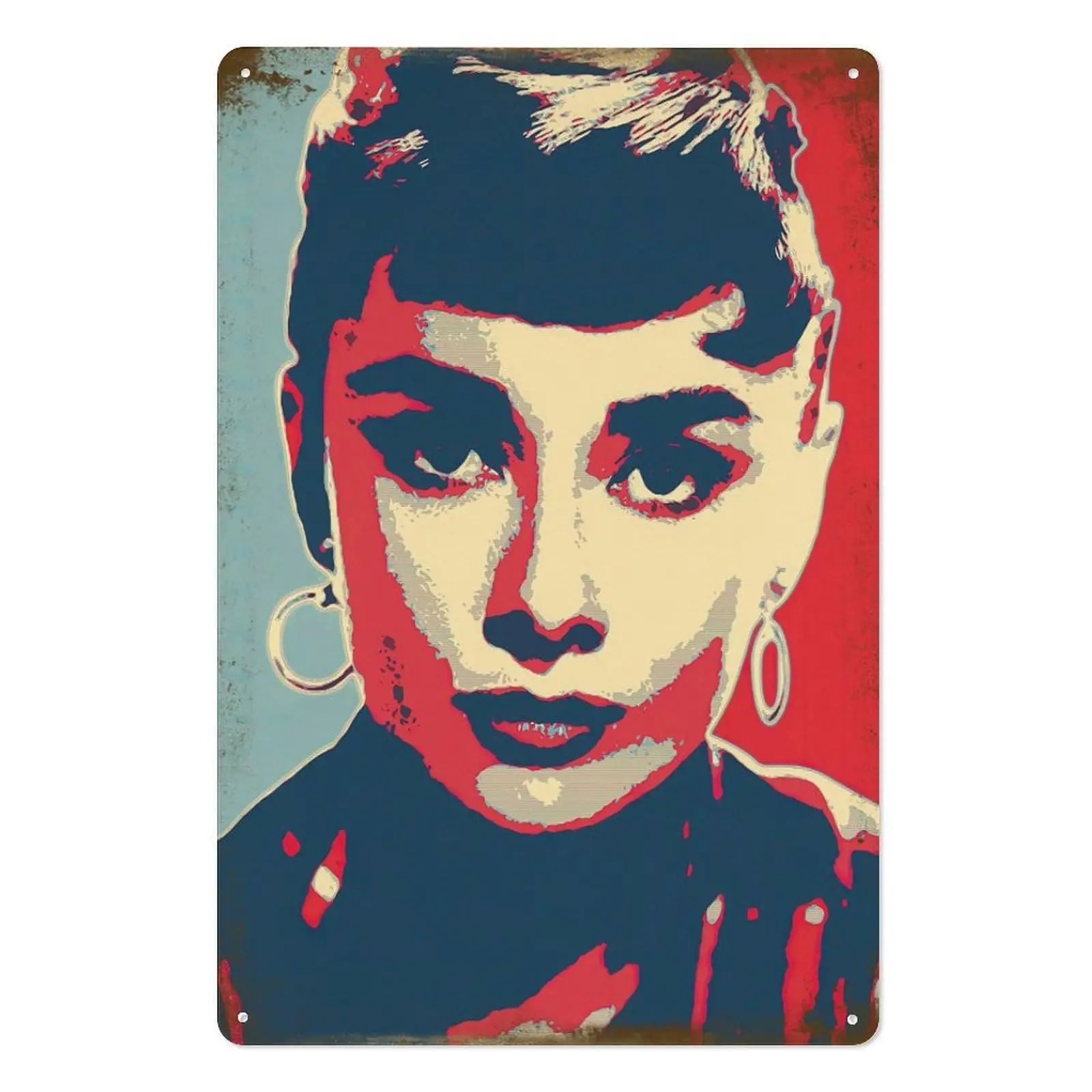 Audrey Hepburn Hope Metal Tin Sign Poster 8”×12” Painting Sign Funny Wall Vintage Art Decor Retro Plaque For Home Bar Pub Club C