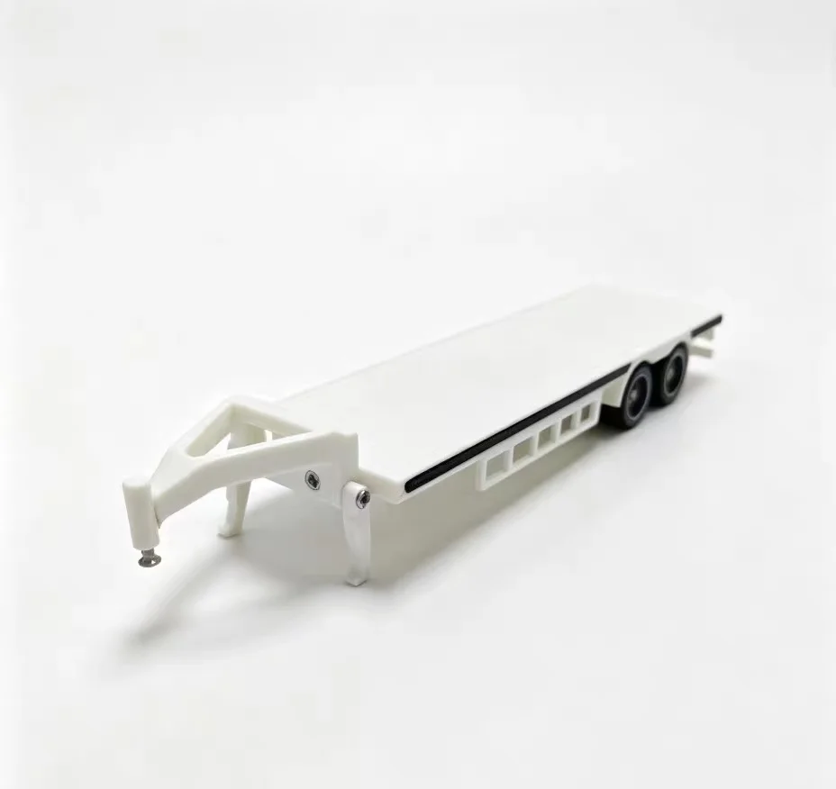 1/64 Scale Flatbed Trailer for Wen NanFeng Scania RC Truck Container Truck Trailer Parts Modification Accessories 3D Printed