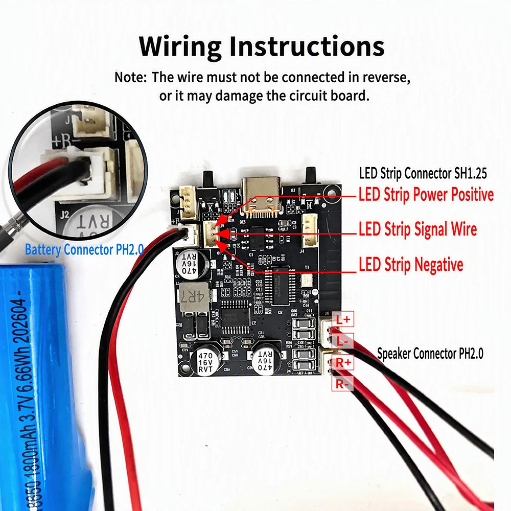 DC5V/3.7V TWS Verst￤rkerboard Dual Channel Hi-Fi Audio Power Amplifier Wireless Stereo Electronic Kit – Detail 10