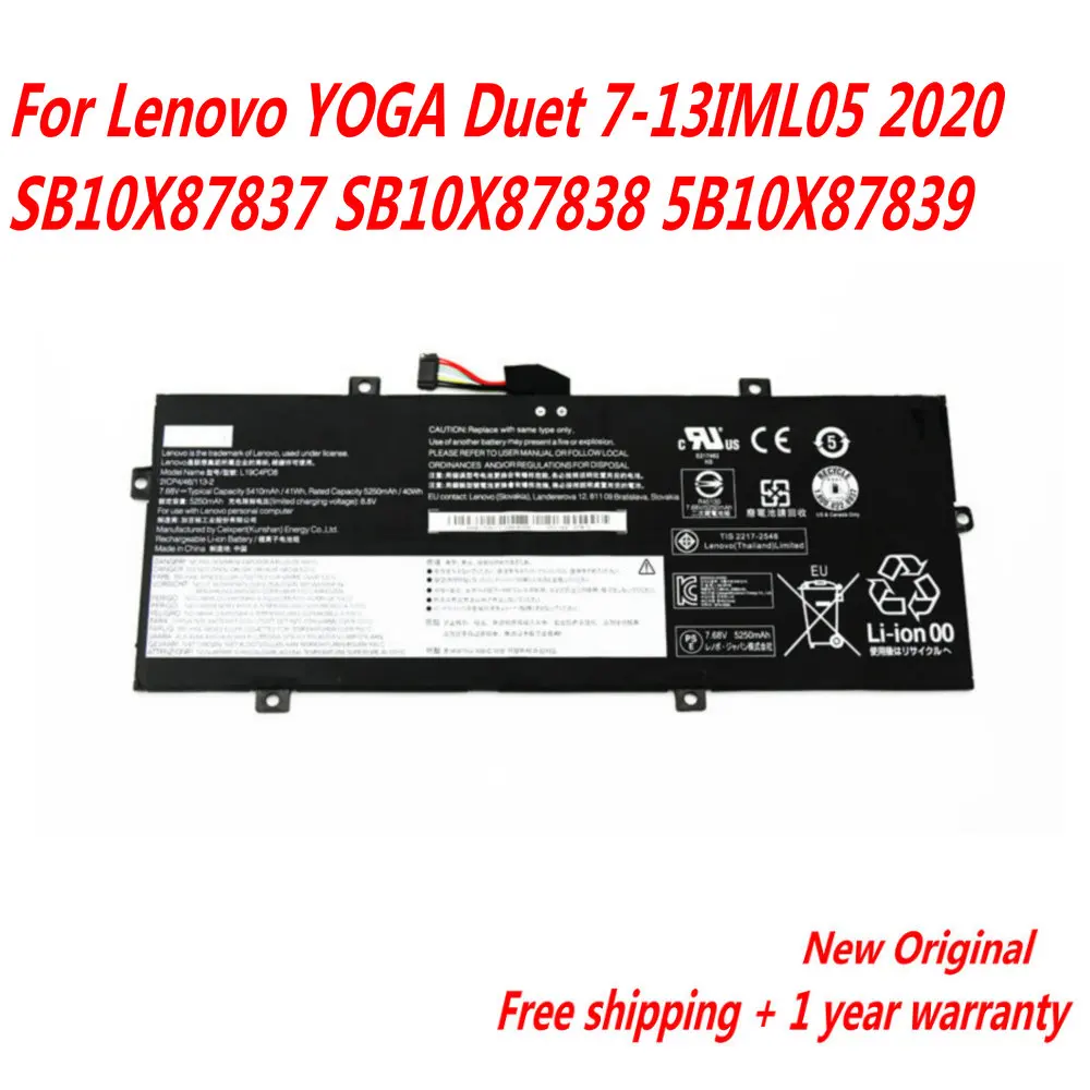 Original L19M4PD8 2ICP4/46/113-2 Laptop Battery For Lenovo YOGA Duet 7-13IML05 2020 SB10X87837 SB10X87838 5B10X87839