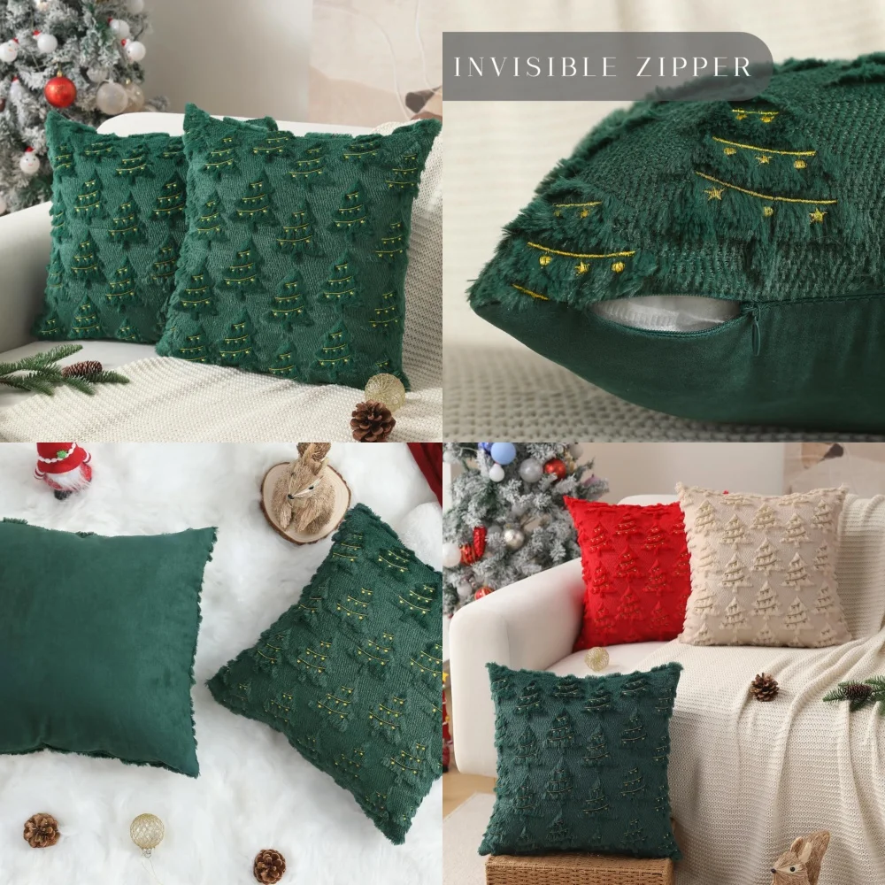 

Новогодняя декоративная наволочка с вышивкой в виде светящейся гирлянды для домашних животных (собак, кошек), в ретро-американском стиле, для дивана