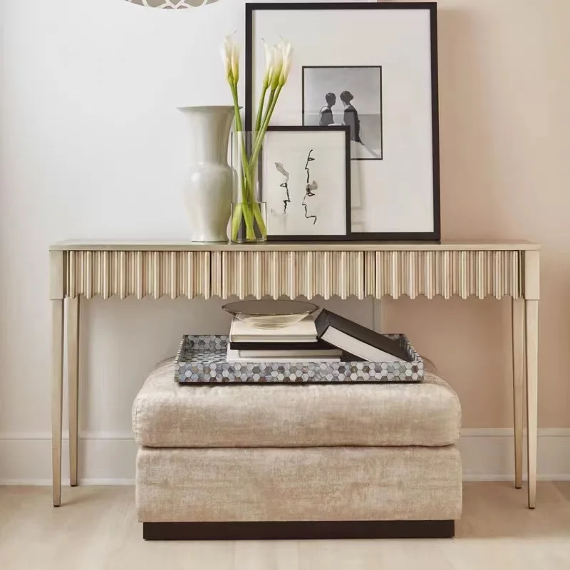 American-style light luxury entryway table, entrance hall entryway counter integrated sofa side table