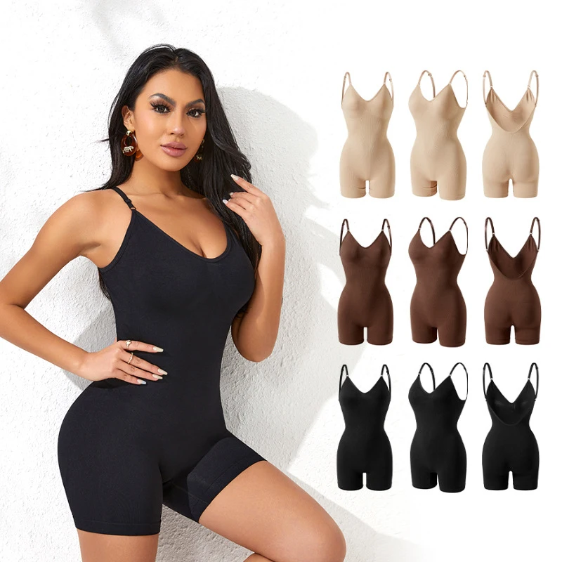 

Plus Size V Neck Camisole One Piece Shapewear High Waist Tummy Control Butt Lifter Slim Body Shaper Casual Lounge Bodysuit