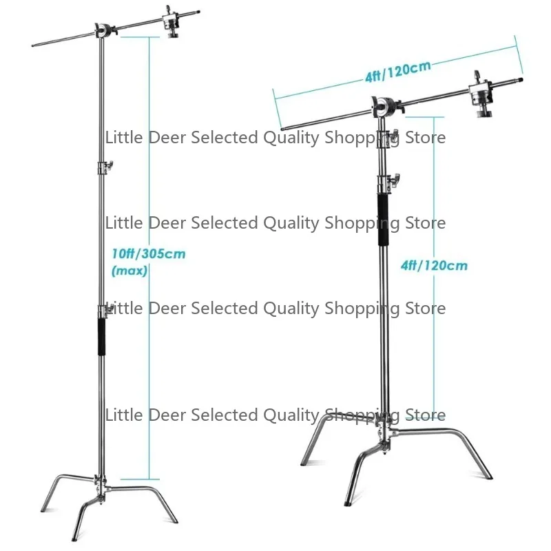 Neewer  Stainless Steel Reflector C-Stand Adjustable 3.2 Meters with 1.28 Meters Holding Arm and Grip Head