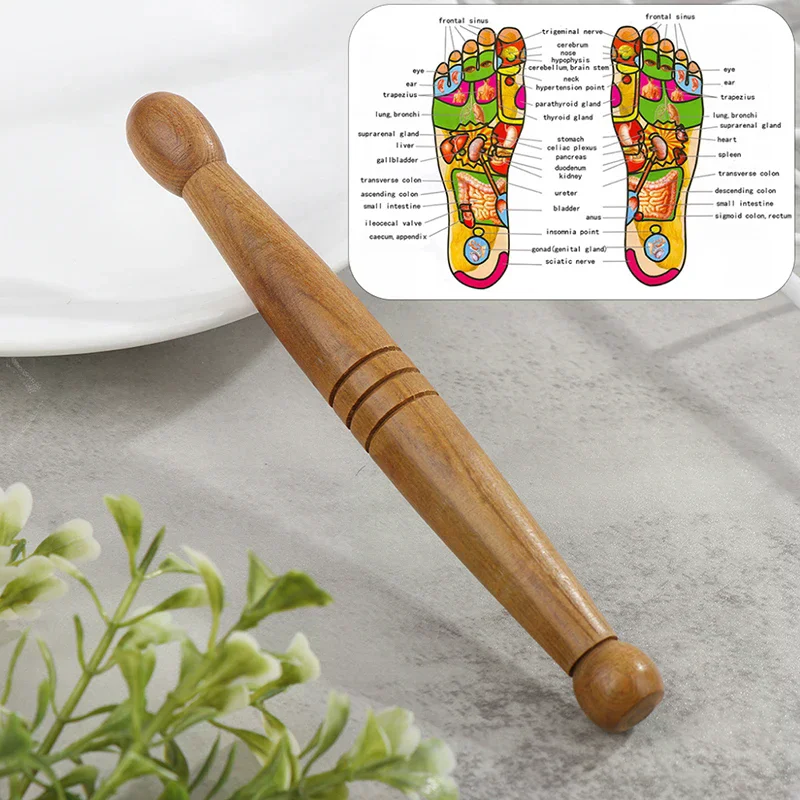 Wooden Muscle Roller Stick Deep Tissue Fascia Trigger Point Release Massage Health Relaxation Wood Stick Body Massage Tools 1Pc