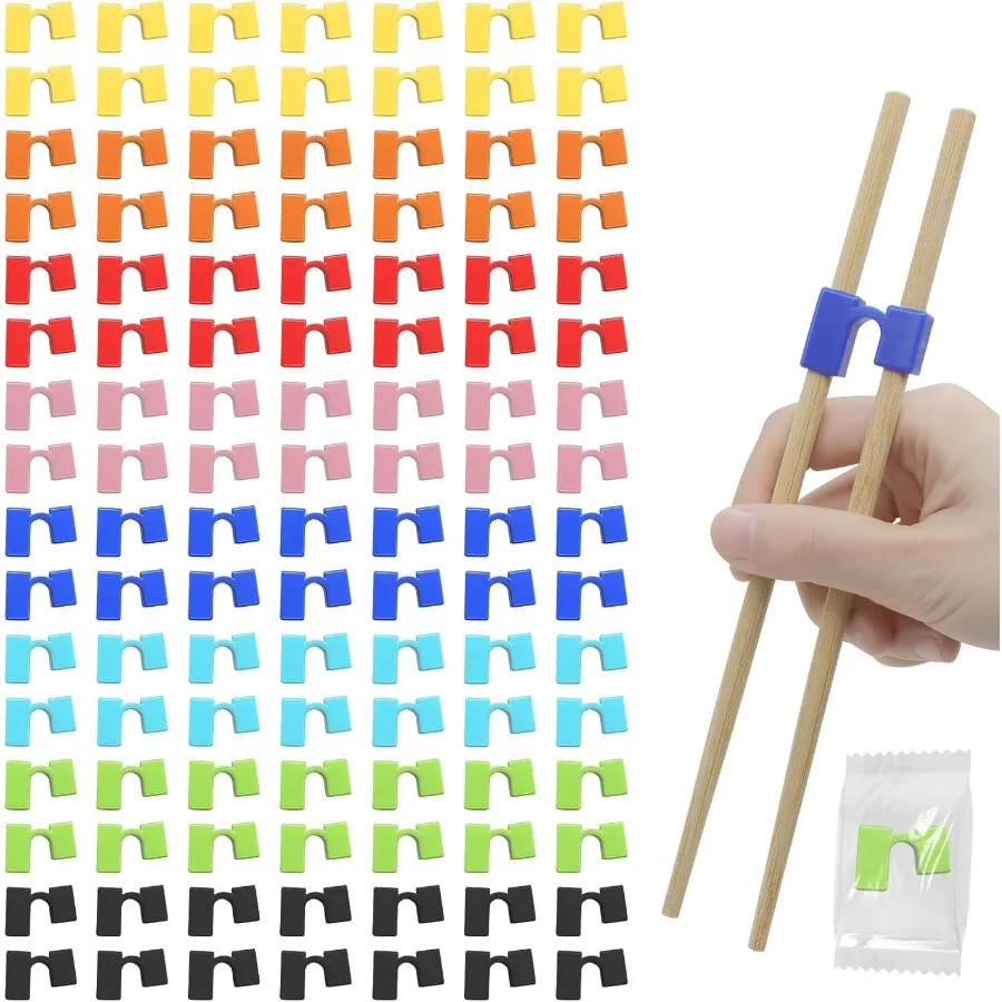

500 Pcs Chopstick Helper for Adults Reusable DualHole VShape Training Chopsticks 8Color PE Plastic Practice Aids Individually P