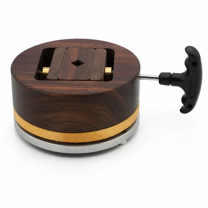 Rotary Engraving Fixture for Stamp Seal Carving Jig with Rotating Base Ebony Wood Holder Tool for DIY Craft Precision