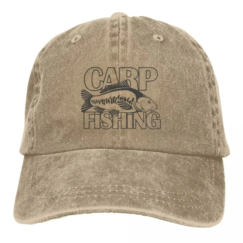 

Washed Men's Baseball Cap Cool Trucker Snapback Caps Dad Hat Carp Fishing Fisher Outdoor All Seasons Travel Adjustable Golf Hats