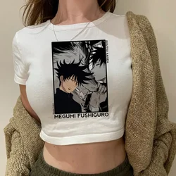 Top corto con gráfico hippie de los 90 para niña, ropa recortada estética kawai manga yk2