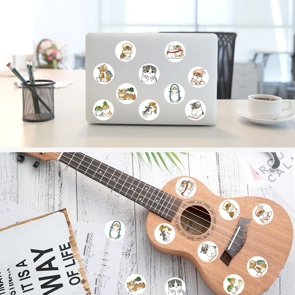 50-500 stks Cartoon Leuke Kat Dieren Stickers Kids Decoratie Beloning DIY Stickers Plakboek Skateboard Afdichting Label Briefpapier