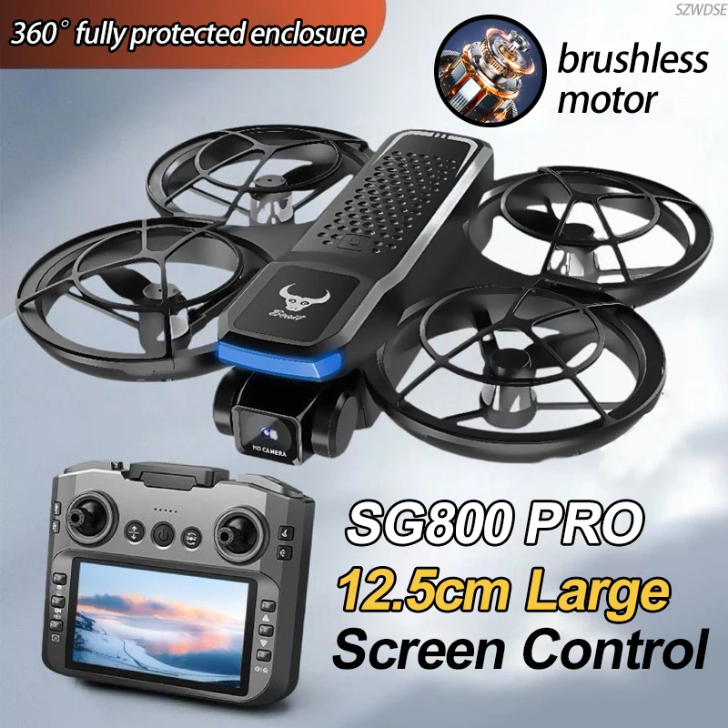 SG800 Pro Verbesserte große Bildschirmsteuerung, bürstenlose optische Flusspositionierung, intelligentes Anti-Fall-Fernbedienungsspielzeug mit vier Achsen