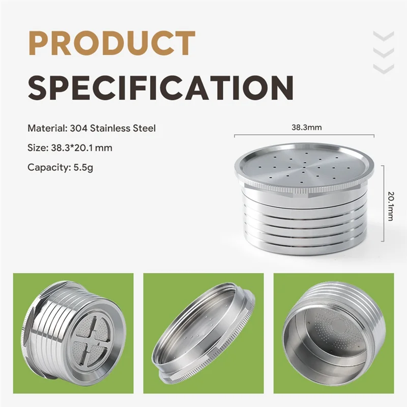ELV-trFor Essse Espresso Caffe - S.12 Machine Stianless Steel Reusable Coffee Capsule Espresso Coffee Filter