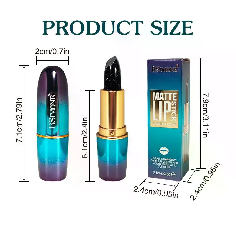 BSIMONE Womens Halloween Gothic Lipstick Matte And Shimmer Long-lasting Highly Pigmented Velvet Texture Lipstick