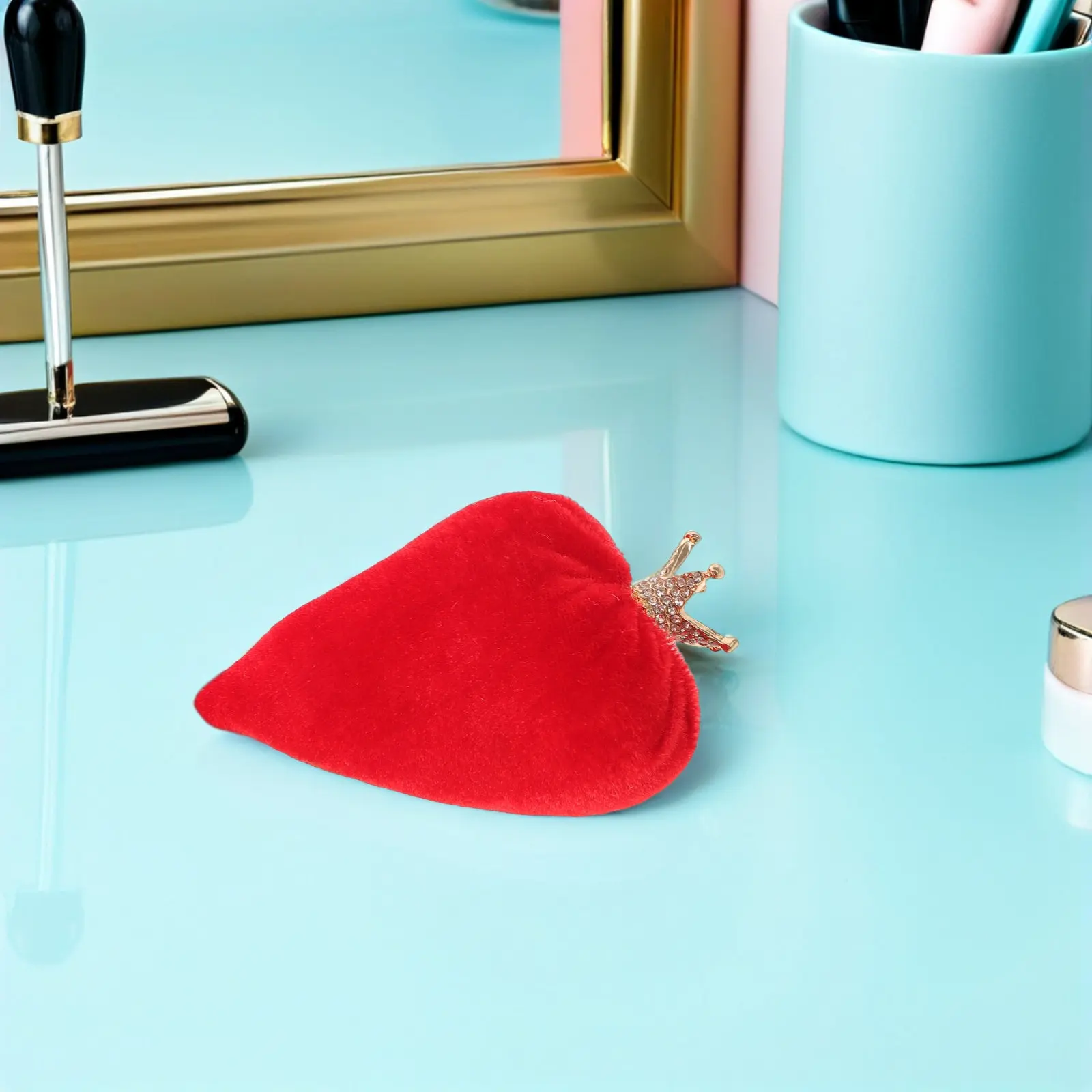 Valentines Heart Shape Ornament Soft Fabric Tray Decoration Indoor Valentines Day Desk Shelf Office Decor - view 6