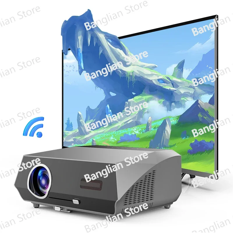 Projector with Keystone Correction for Movie, 4K, Android, WiFi, Auto Focus, 1080P, Full HD Video, Daylight Beam