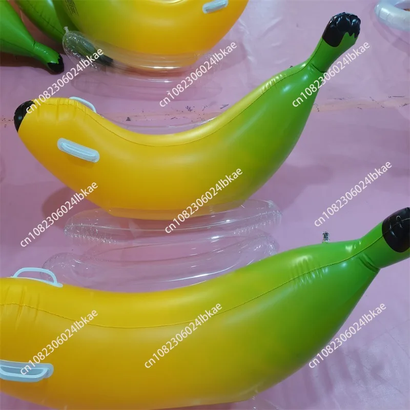 Inflatable banana floating row PVC mount Banana boat floating bed Water inflatable toy Banana mount floating row
