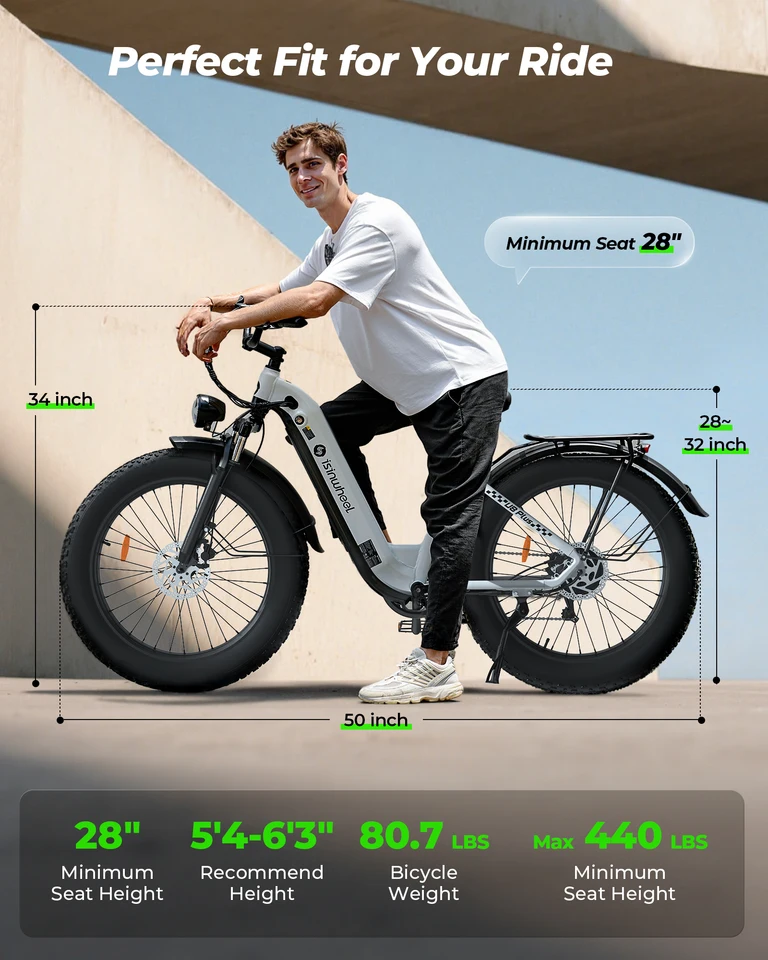 U8 ULTRA Electric Bike for Adults 26" E-Bike 750W Motor 48V 18Ah Battery 45–65 Miles Range, 5 Speed Modes, Front Suspension, Steel Frame 330 lbs Load Capacity image 5