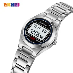 SKMEI Women Top Brands Luxury Watches Waterproof Sports Ladies Electronics Watch Small Dial Digital Stainless Steel Wristwatches