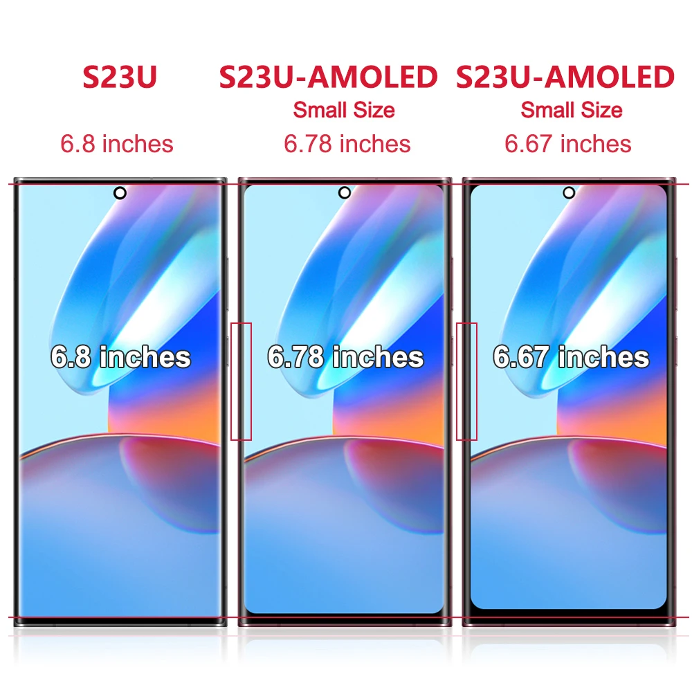 Para AMOLED S23 Ultra para Samsung S918B S918U S918W S918N S9180 pantalla LCD reemplazo del ensamblaje del digitalizador de pantalla táctil