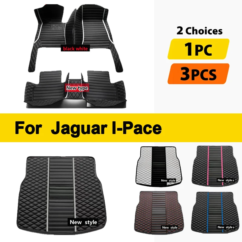 Car Floor Mats For Jaguar I-Pace IPACE I PACE 2018~2022 Carpet Leather Mat Anti Dirty Pad Cubre Pisos Para Autos Car Accessories