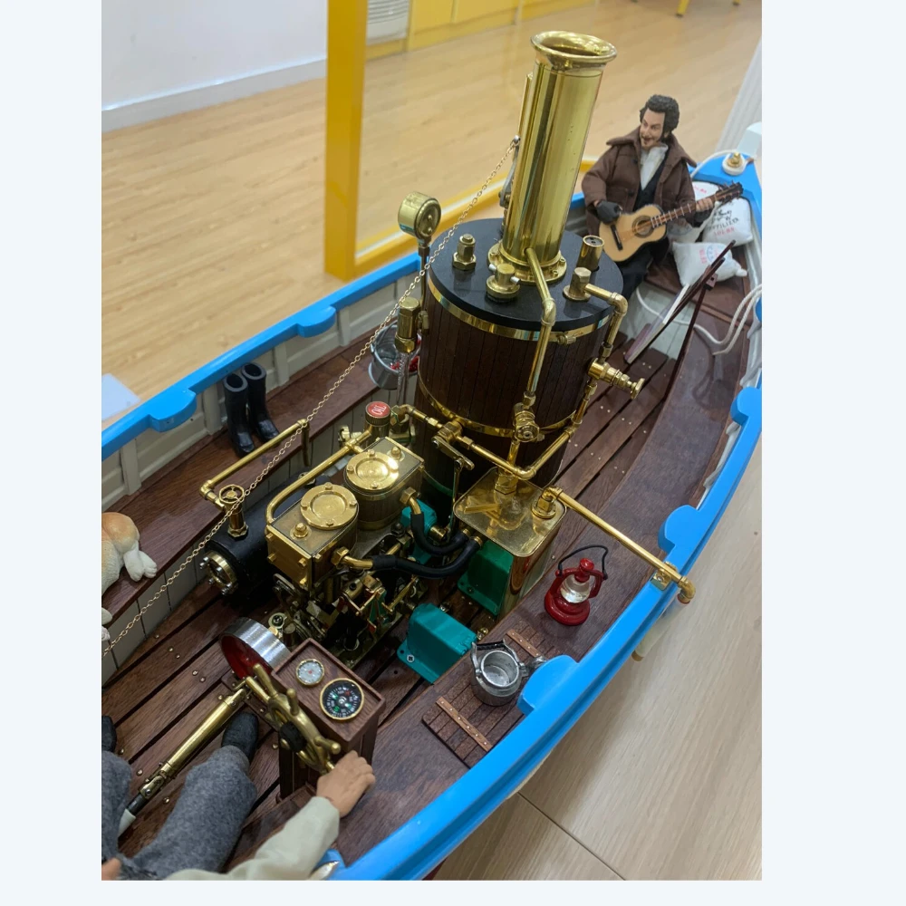 Barco de vapor chapado en oro de lujo francés, versión RTR, motor de vapor Vintage modificado mejorado, modelo de barco a vapor, Juguetes