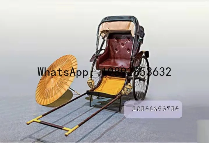 Double Retro-Style Electric Human-Powered Rickshaw for Scenic Area Tourist Sightseeing Photography