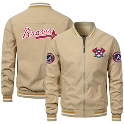 Frühling meist verkaufte Baseball Logo bedruckte Jacke Team Wettbewerb Mode Jacke Motorrad jacke Herren super große Bombe Jacke