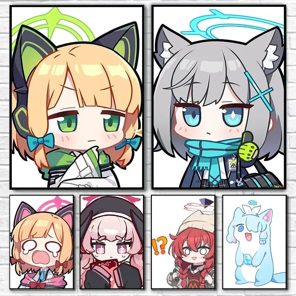 Anime chibi blue archive Cute  Anime Character Poster HD Print Wall Art Home Decor