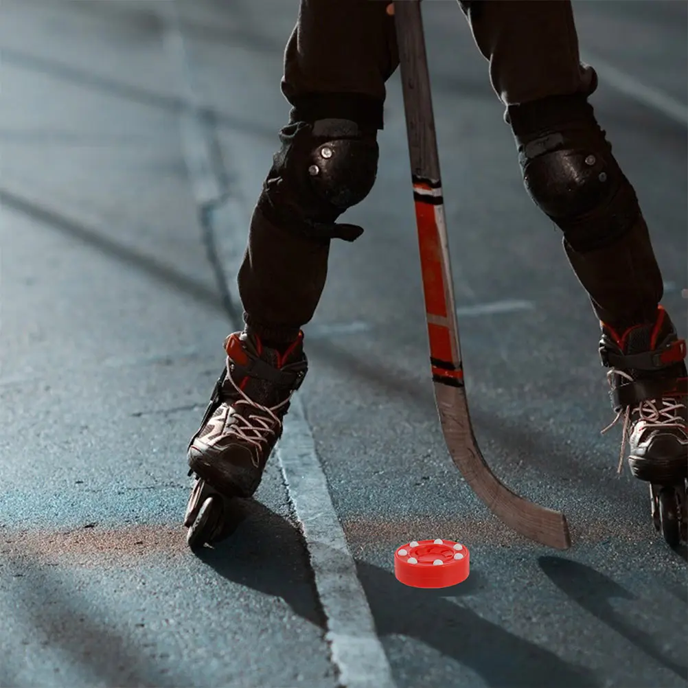 

2pcs Roller Skating Hockey Puck Red Professional Game Training Balls for Men Women Smooth Surface