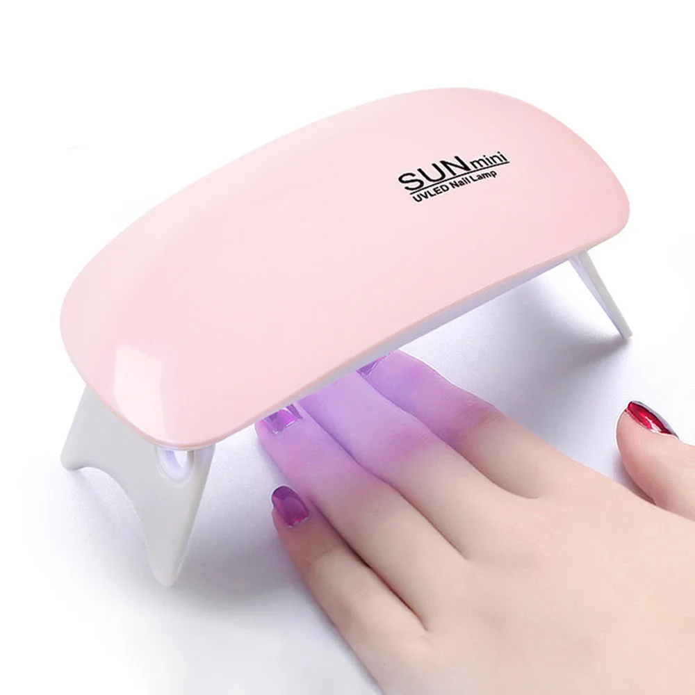 Mini Mouse Gel Nails 6W Polish Drying Lamp Portable 6 LED UV Manicure Lamp Home  USB Nail Phototherapy Machine Quick-drying Lamp
