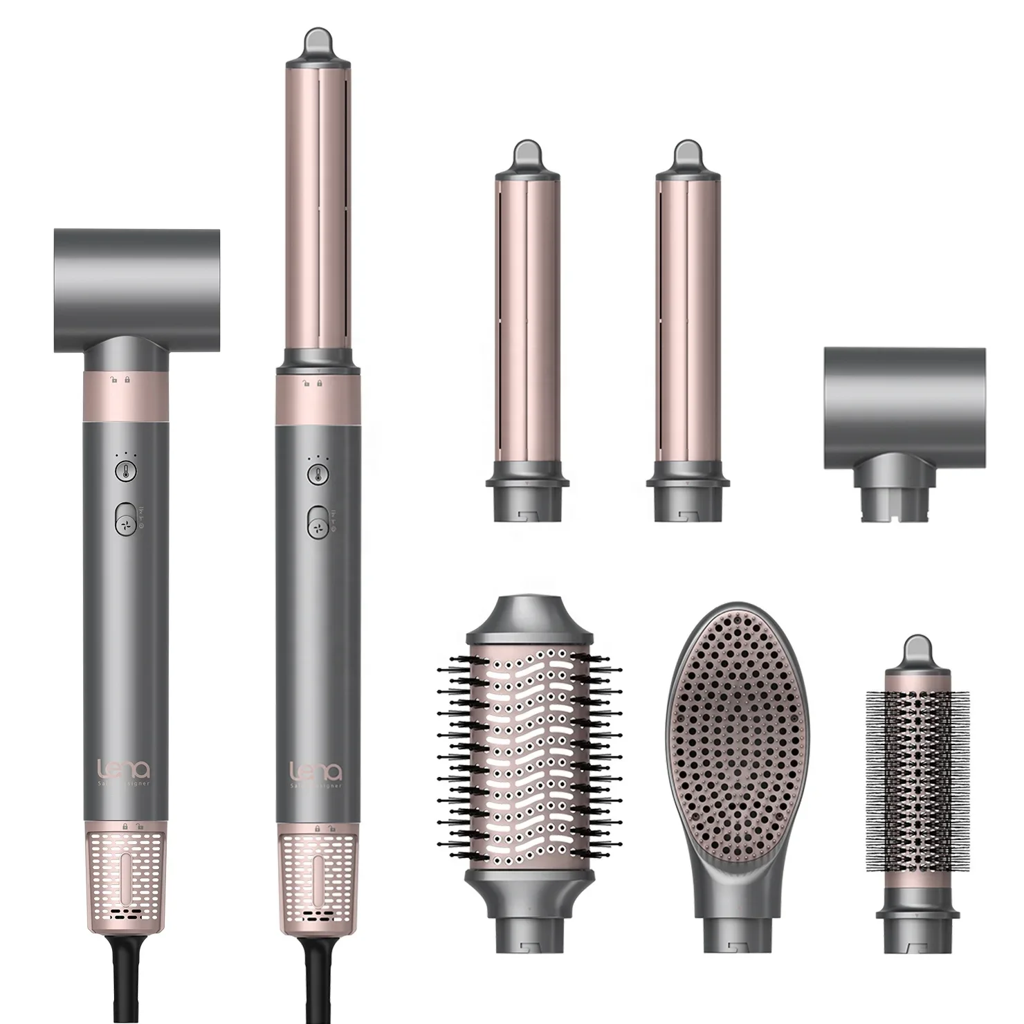 

Lena High Speed Hot Air Auto Wrap Щипцы для завивки фена Расческа ионная бесщеточная щетка 5 в 1 Фен для завивки волос Стайлер Бигуди