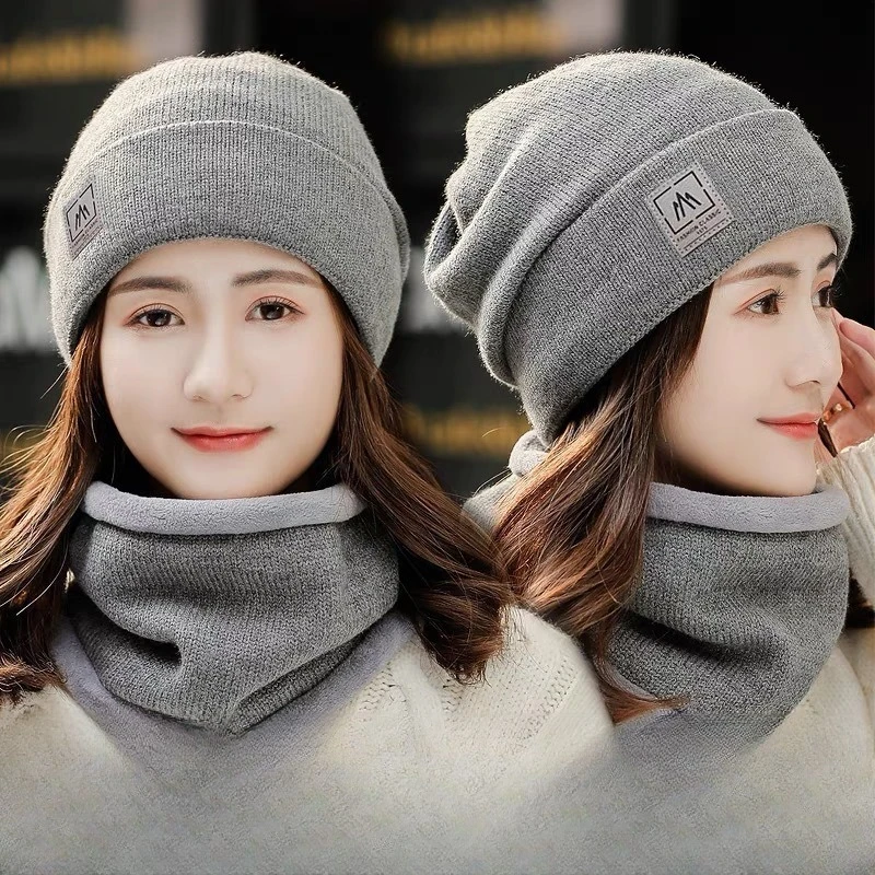 قبعة شتوية من الصوف المحبوك مع بطانة رقيقة، غطاء رأس سميك مقاوم للرياح في الهواء الطلق للحماية من البرد وغطاء للأذن