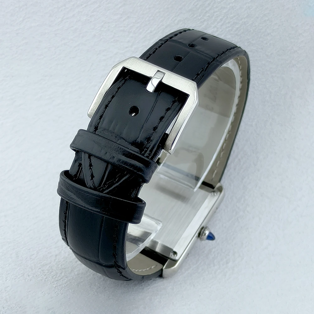 Ladies' watch Roman Square Case Quartz Movement 27mm Customized Dial Logo with window black strap women's watch