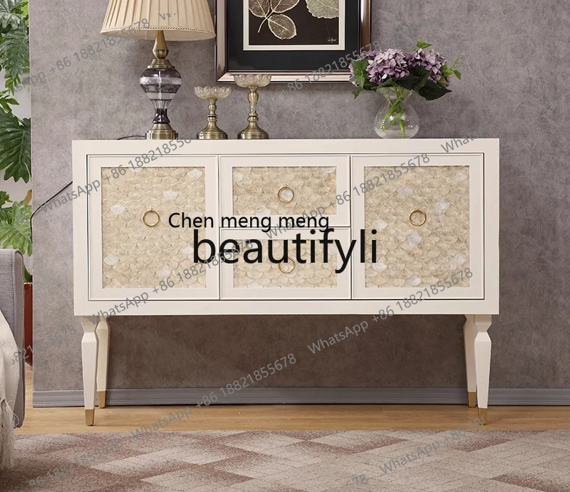 E5556American simple white, dining side lockers, wine cabinets, multi-functional porch cabinets, furniture customization