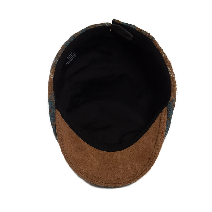 Winter Wool Color Grid Beret Men Vintage Fashion Newsboy Hat Autumn Warm Flat Cap For Women Retro Man Female Berets Adjustable