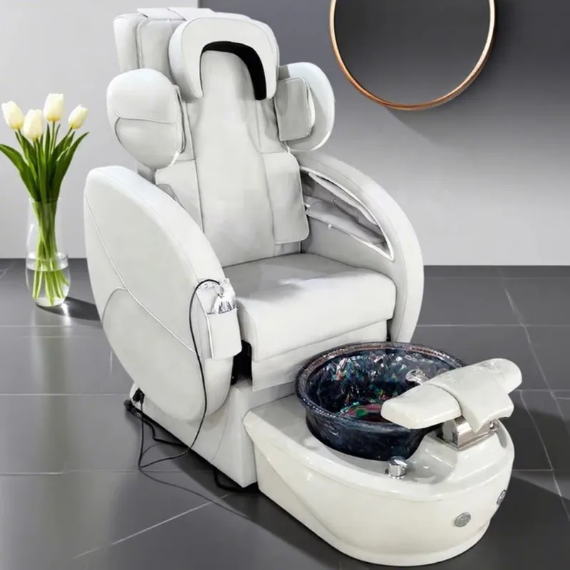

Foot Spa Massage Pedicure Chair Reclining Pedikurestuhl Gray Massage Chaise De Pedicure Spa Chair For Nail Salon